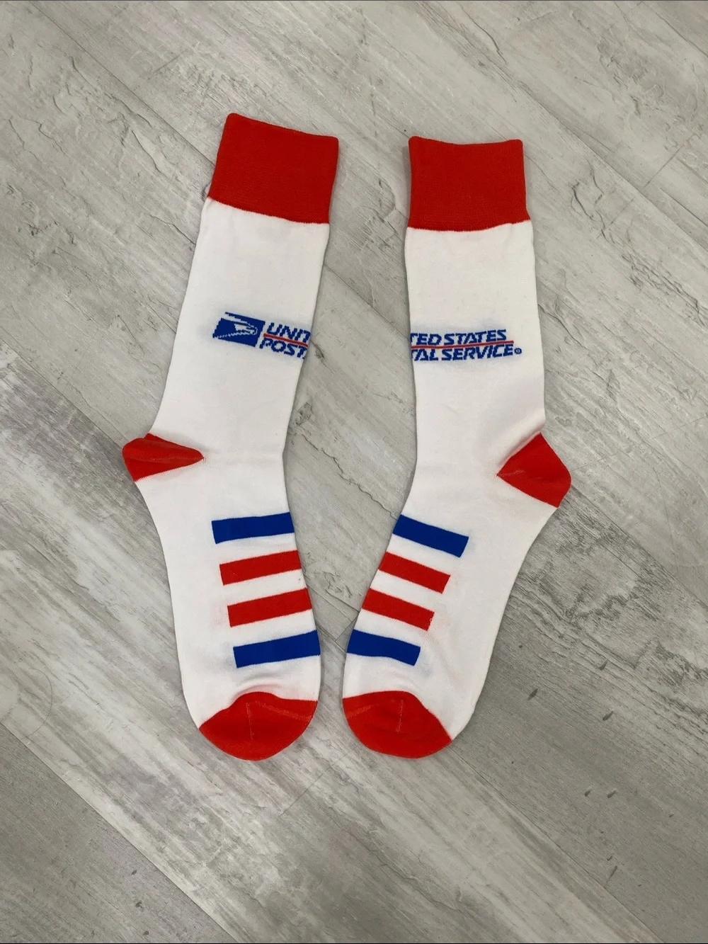 United States Postal Service Red & White Crew Socks